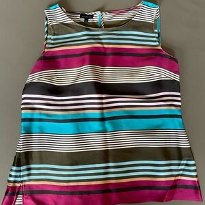 Talbots Striped Top with Blue and Black Accents